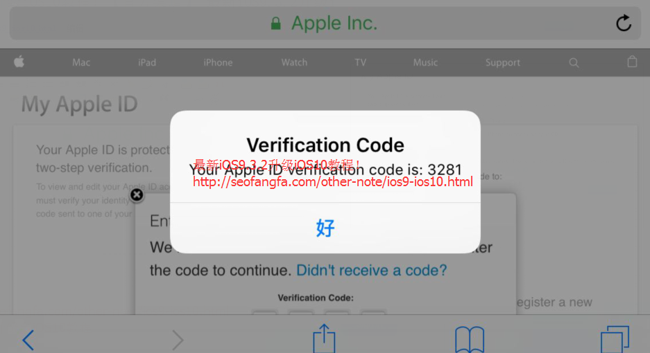 苹果会给你发一个验证码，需要你填到写一下